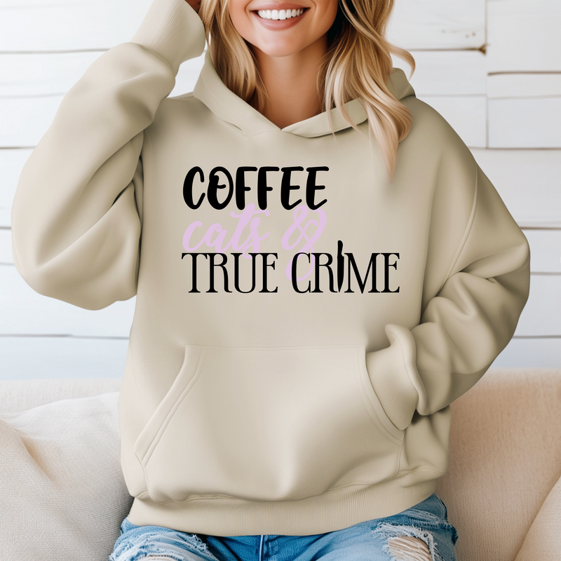 Coffee,Cats and True Crime | Unisex Hoodie | Dope Soul Village