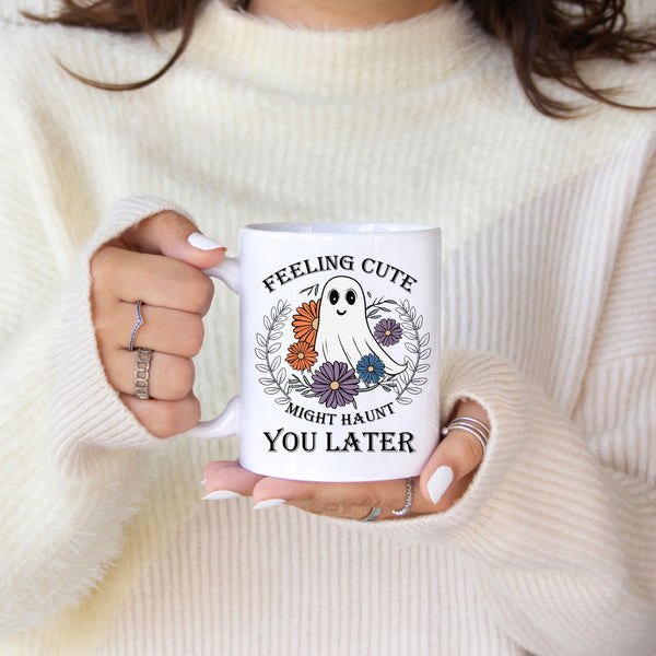 Feeling Cute might Haunt you later | Funny Halloween Retro Mug | Dope Soul Village