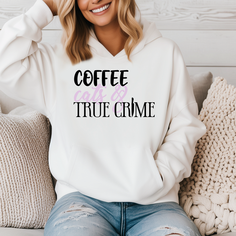 Coffee,Cats and True Crime | Unisex Hoodie | Dope Soul Village