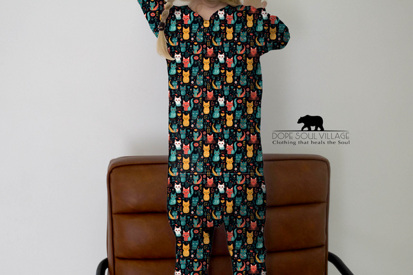 Cats - Sensory Smart  All-in-one Nightwear | Dope Soul Village