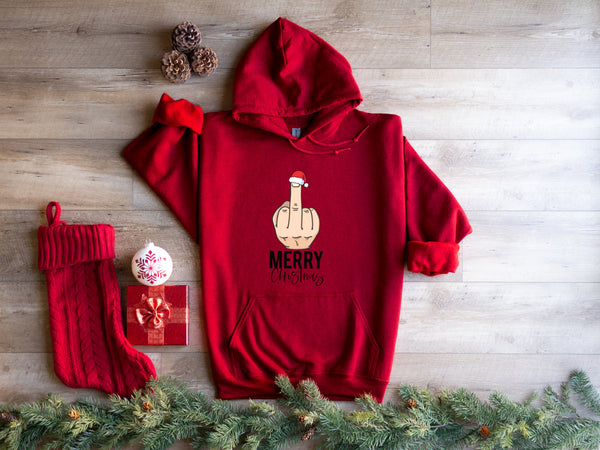 Merry Christmas Middle Finger | Christmas Unisex Hoodie| Dope Soul Village