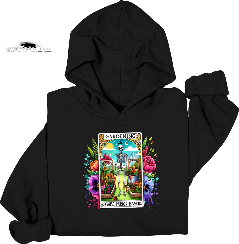 🌱 Gardening Because Murder Is Wrong Tarot Hoodie | Dope Soul Village