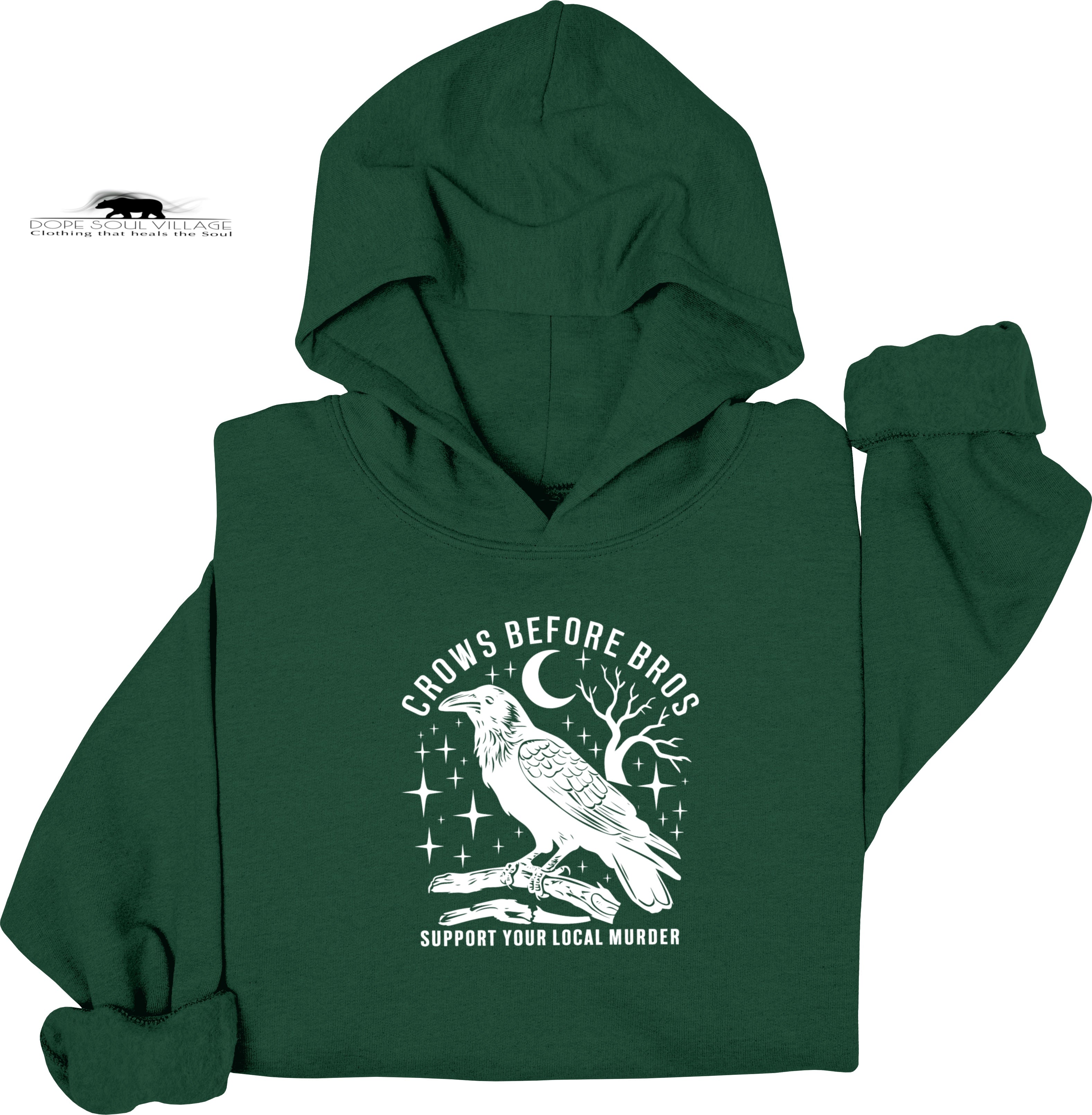 Crows Before Bros | Witchy Feminist Hoodie| Dope Soul Village