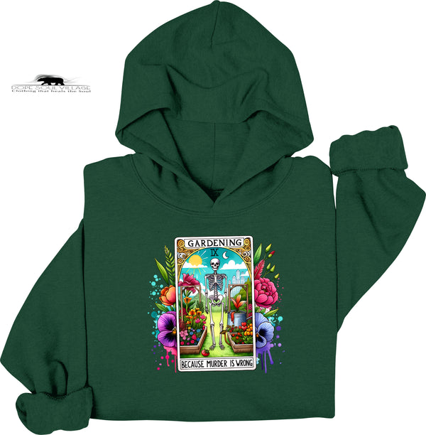 🌱 Gardening Because Murder Is Wrong Tarot Hoodie | Dope Soul Village