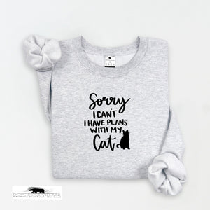 'Sorry, I can't. I have plans with my cat' | Feminist Unisex Sweatshirt | Dope Soul Village