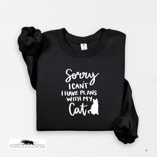 'Sorry, I can't. I have plans with my cat' | Feminist Unisex Sweatshirt | Dope Soul Village