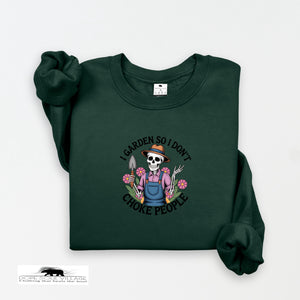 Green sweatshirt with a graphic design on a white background
