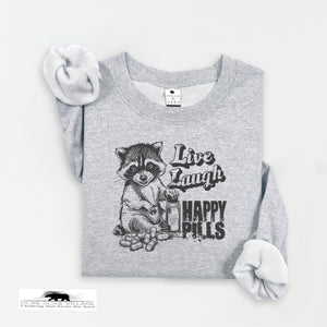 Live Laugh Happy Pills | Humour sweatshirt | Dope Soul Village uk small business feminist humour 