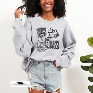 Live Laugh Happy Pills | Humour sweatshirt | Dope Soul Village UK small business women owned feminist