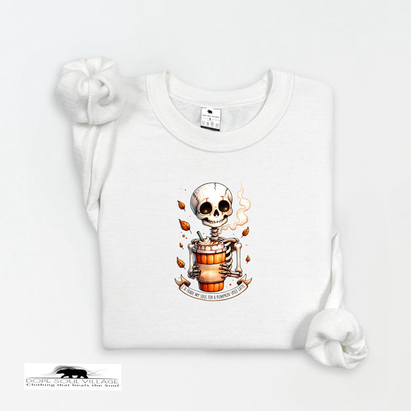 White t-shirt with a skeleton holding a beer mug design on a white background