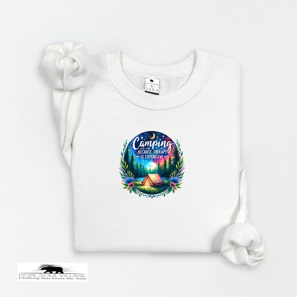 White t-shirt with a colorful graphic design on a white background