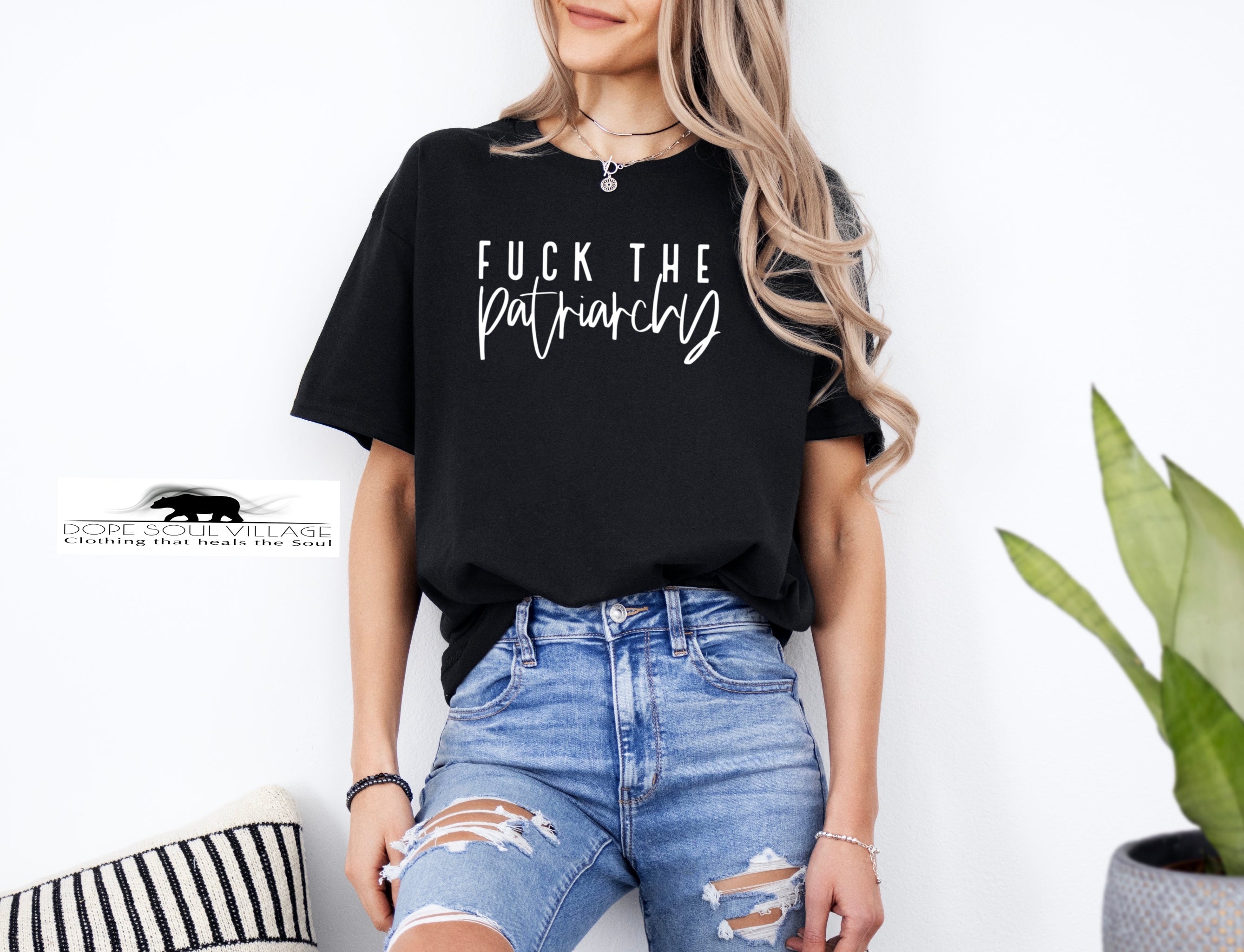 'FK the patriarchy' Unisex T-Shirt | Dope Soul Village feminist samm uk based women owned business. 