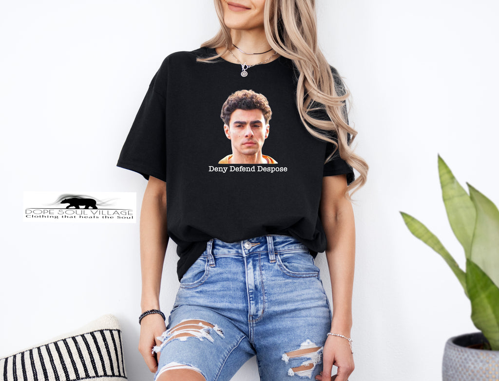 Deny Defend Depose - Luigi Photo | Unisex T-shirt | Dope Soul Village