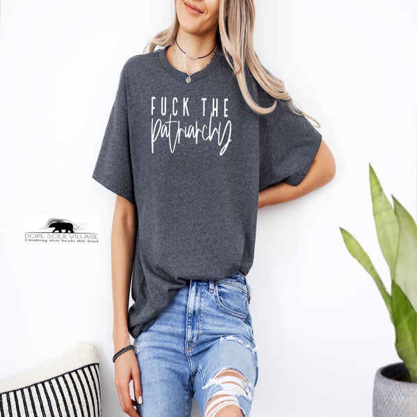 'FK the patriarchy' Unisex T-Shirt | Dope Soul Village feminist samm uk based women owned business. 