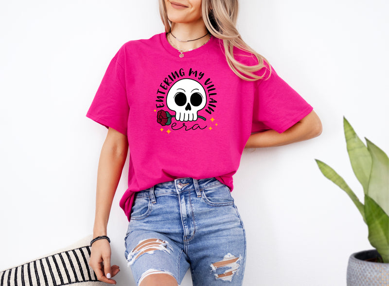 ENTERING MY VILLAIN ERA | SKULL WITH FLOWER Unisex T-shirt | Dope Soul Village