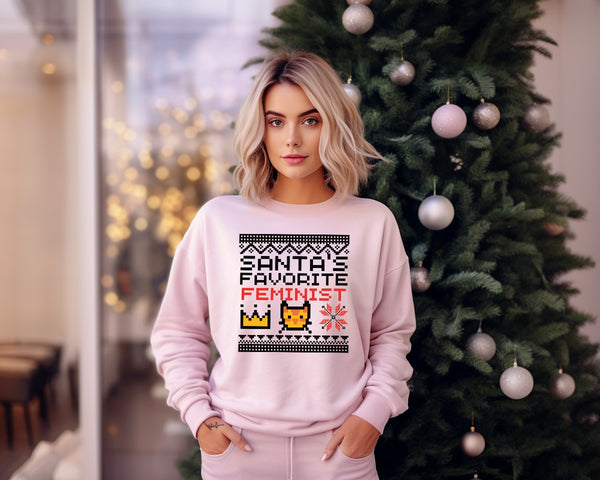 Santas Favourite Feminist | Ugly Christmas Unisex Sweater| Dope Soul Village