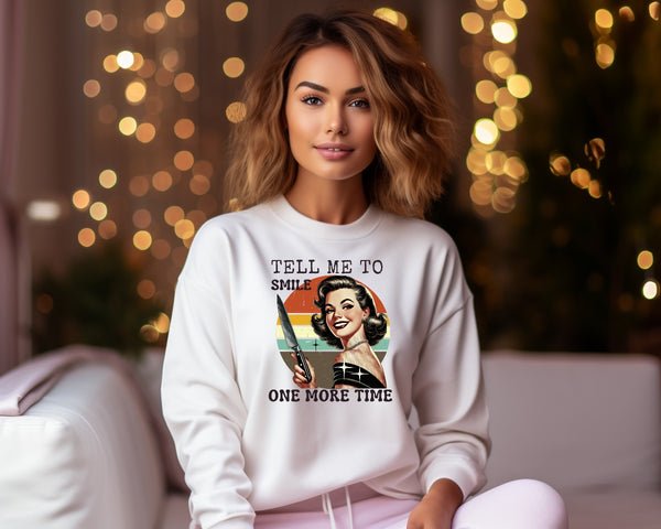 Tell me to Smile One more time  | Retro Christmas Unisex Sweater| Dope Soul Village