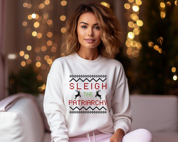 Sleigh the Patriarchy | Ugly Christmas Unisex Sweater| Dope Soul Village