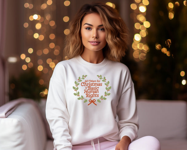 All I want for Xmas isn Basic Human Rights | Christmas Sweater | Dope Soul Village