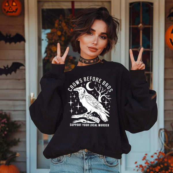 Crows before Bros | Witchy Unisex Sweater| Dope Soul Village