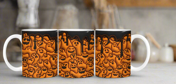 Chocolate Dripping Ghost 3D mugs | Halloween Inspired | Dope Soul Village