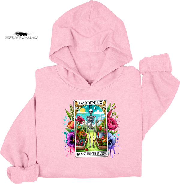 🌱 Gardening Because Murder Is Wrong Tarot Hoodie | Dope Soul Village