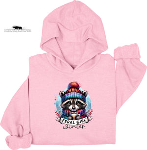 ❄️ Feral Winter Girl Raccoon Hoodie | Girls Will Be Girls Collection | Dope Soul Village