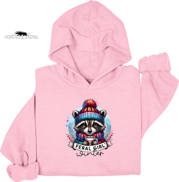 ❄️ Feral Winter Girl Raccoon Hoodie | Girls Will Be Girls Collection | Dope Soul Village