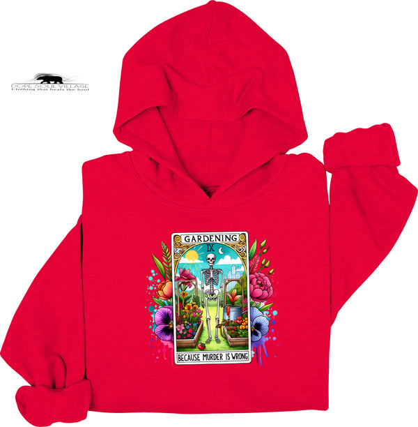 🌱 Gardening Because Murder Is Wrong Tarot Hoodie | Dope Soul Village