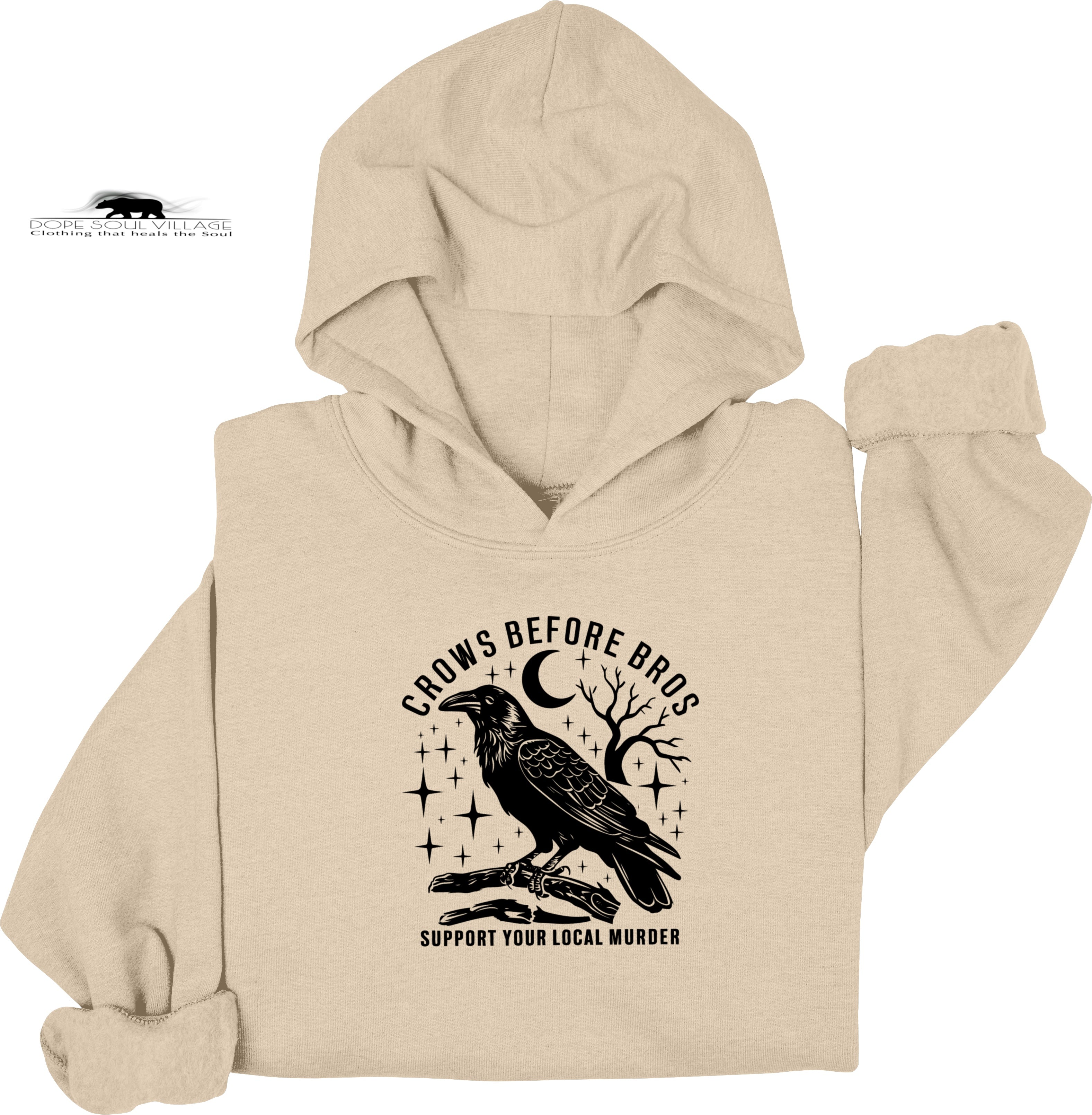 Crows Before Bros | Witchy Feminist Hoodie| Dope Soul Village