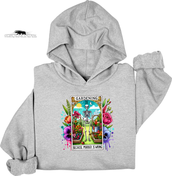 🌱 Gardening Because Murder Is Wrong Tarot Hoodie | Dope Soul Village