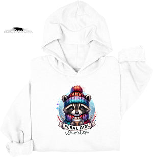 ❄️ Feral Winter Girl Raccoon Hoodie | Girls Will Be Girls Collection | Dope Soul Village