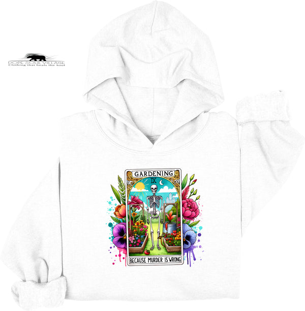 🌱 Gardening Because Murder Is Wrong Tarot Hoodie | Dope Soul Village