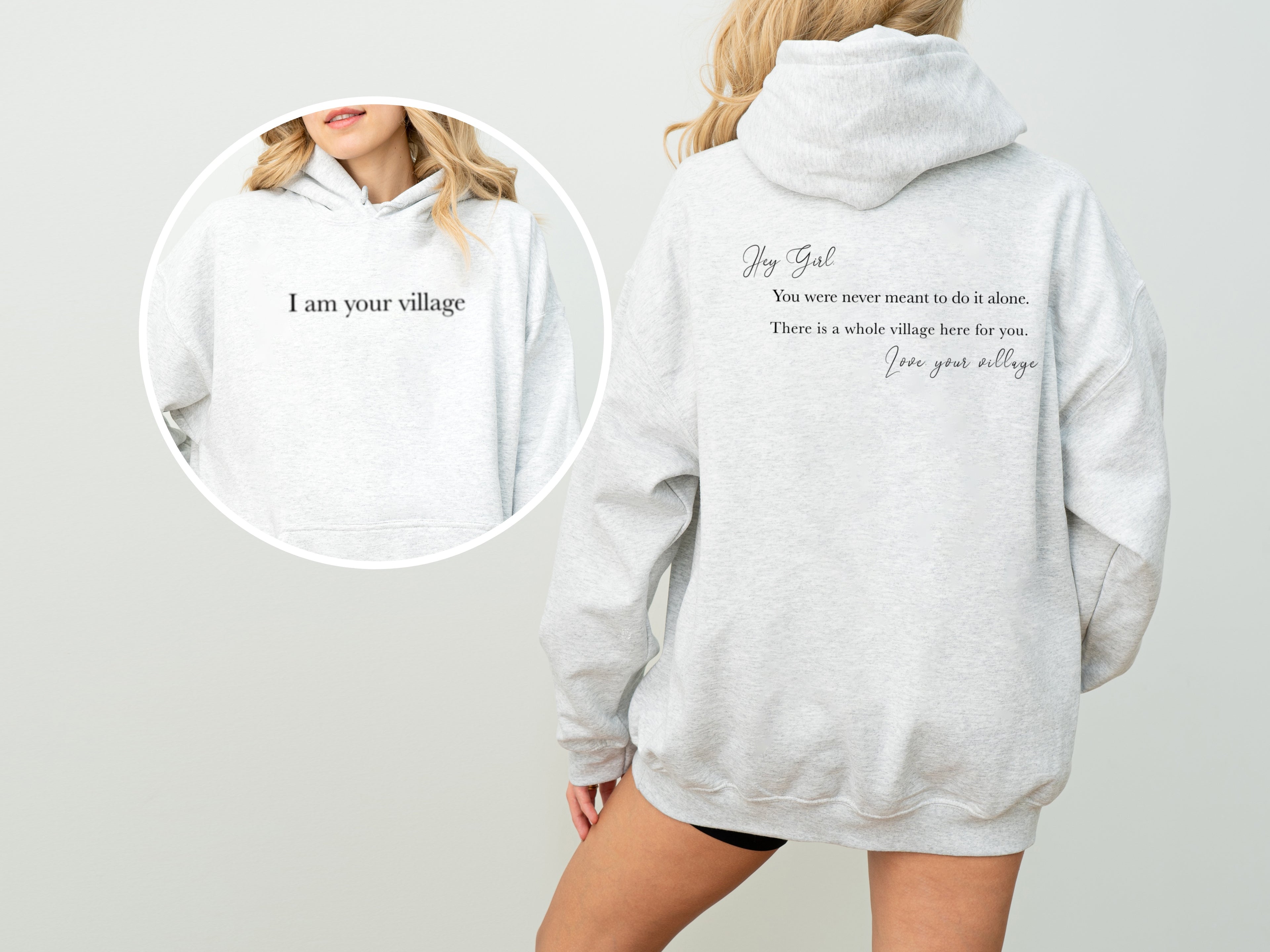 Hey Girl - I am your village | Girls Girl Hoodie | Dope Soul Village