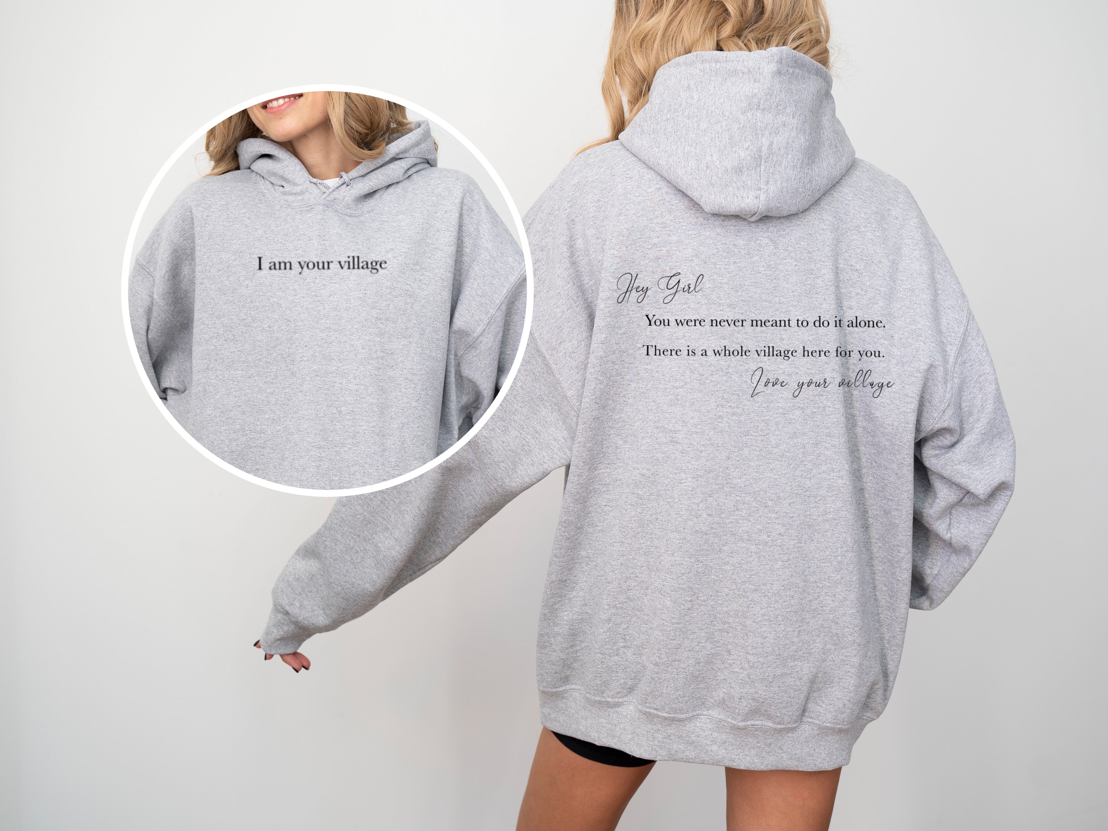 Hey Girl - I am your village | Girls Girl Hoodie | Dope Soul Village