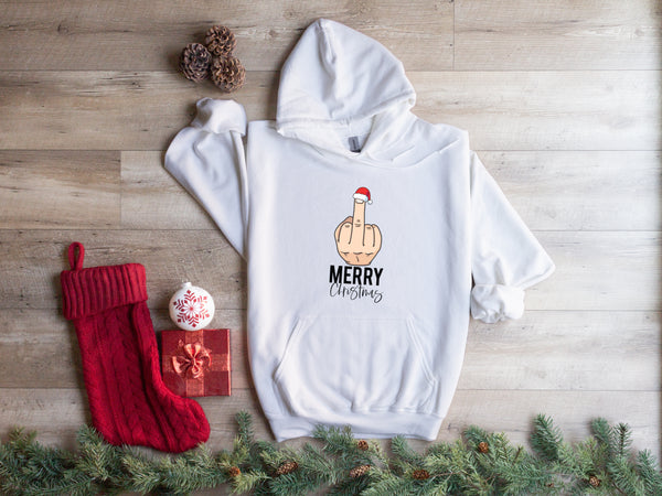 Merry Christmas Middle Finger | Christmas Unisex Hoodie| Dope Soul Village