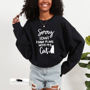 'Sorry, I can't. I have plans with my cat' | Feminist Unisex Sweatshirt | Dope Soul Village