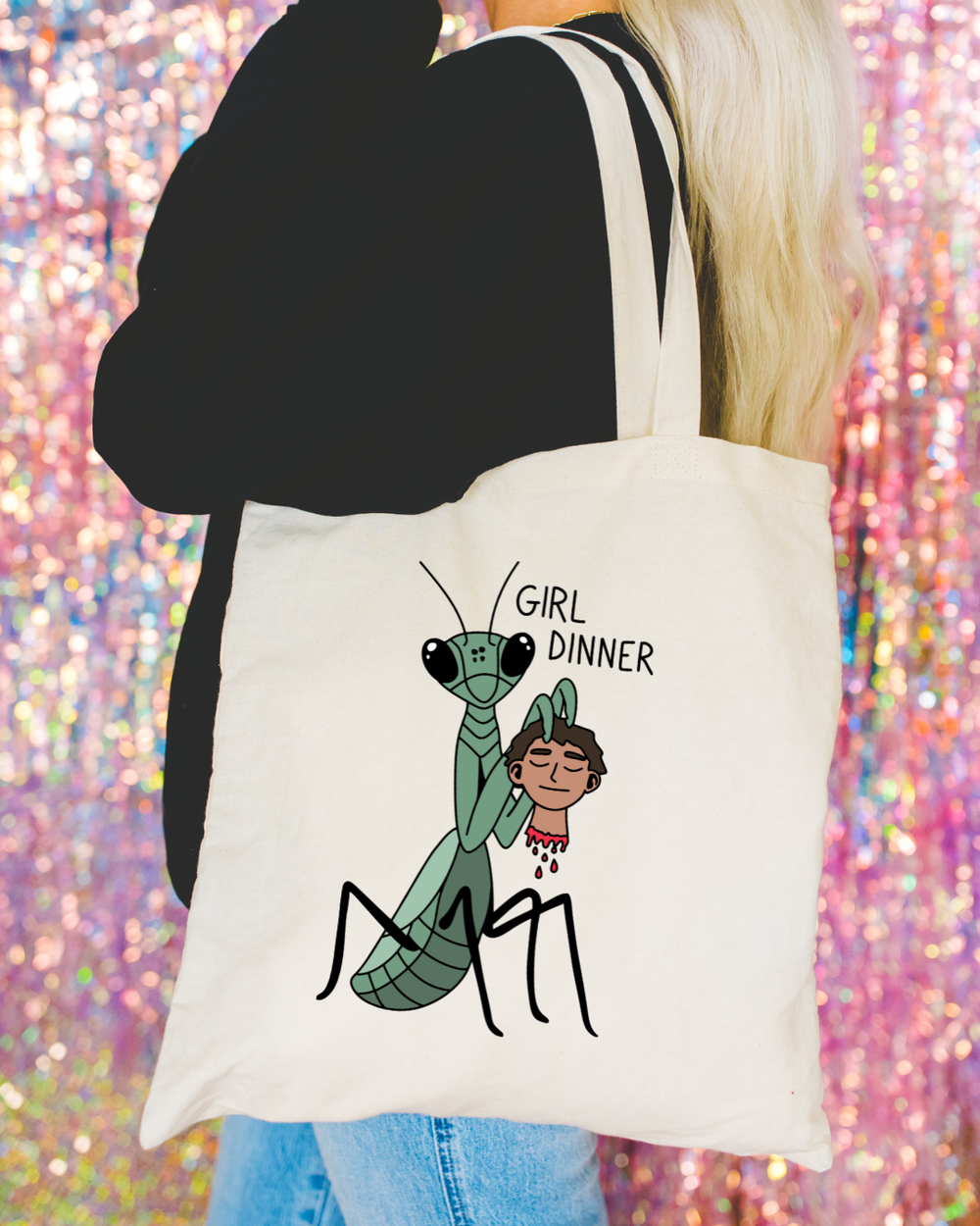 'Girl dinner' tote bag | The Embroidery Coven 