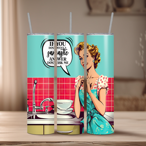 ' 1950 TradWife Sarcasm' Various  20 oz Tumbler | Dope Soul Village. UK based feminist small business